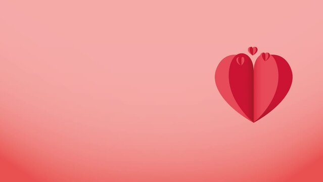 Simple Heart Animation Loop Background Footage Stock in A Flat Style