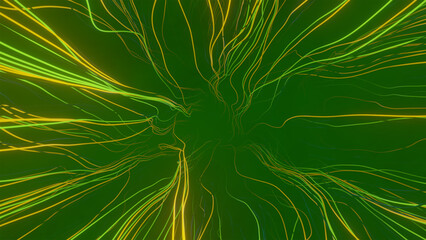 abstract green background, abstract glow wave background, desktop wallpaper, 3d render 