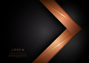 Abstract template black and gold geometric diagonal on black background with golden line. Luxury style.