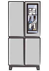 Refrigerator line drawing vector illustration