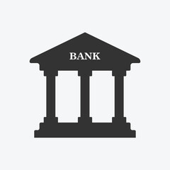 Bank icon isolated flat design vector illustration.