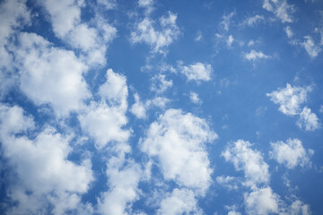 Blue sky with clouds.