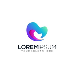 modern letter M gradient colorful logo template