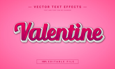 Valentine day editable text effect	