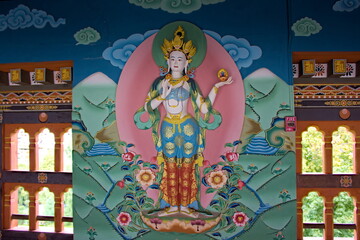 Bhutan paintings in Thimphu Dzong