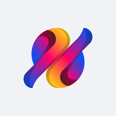 Logo Abstract 9 and 6 with gradient color