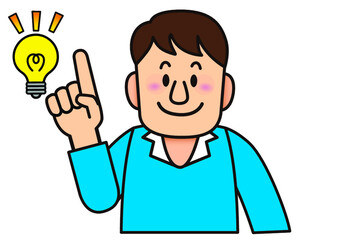 家族,お父さん,パパ,父,父親,ひらめく,かわいい,思いつく,電球,ヒラメキ