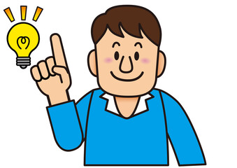 家族,お父さん,パパ,父,父親,ひらめく,かわいい,思いつく,電球,ヒラメキ