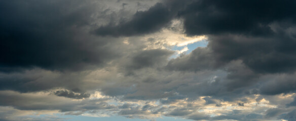Panoramic photo of storm clouds on the sky