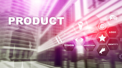 Business Product Promotion Design Concept. Double exposure background