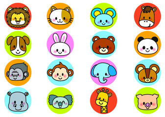 動物,動物園,かわいい,犬,ライオン,キリン,ゾウ,ウサギ,クマ,セット,リス,干支,猫,サル,ねずみ,パンダ,豚,ブタ,猿,ペット,ネコ