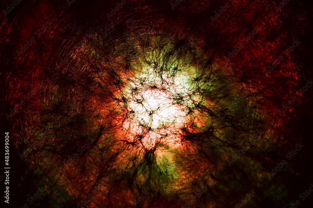 Aufkleber Beautiful abstract texture circle in colorful light. Background pattern for design. Macro photography view.