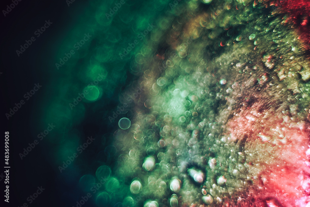 Poster abstraction multi colored water drop. background pattern for design. macro photography view.