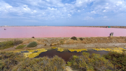 salt natural exploitation of sea saline in Gruissan Aude french