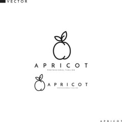 Apricot logo vector. Outline style