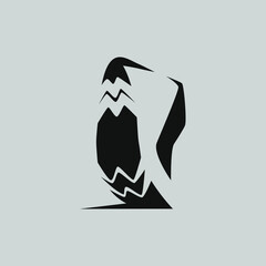 Sports running shoe symbol on gray backdrop. Design element