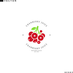 Cranberry juice vector. Isolated logo on white background
