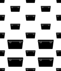 Plastic Box Icon Seamless Pattern, Plastic Container Icon, Storage Box Icon