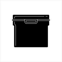 Plastic Box Icon, Plastic Container Icon, Storage Box Icon