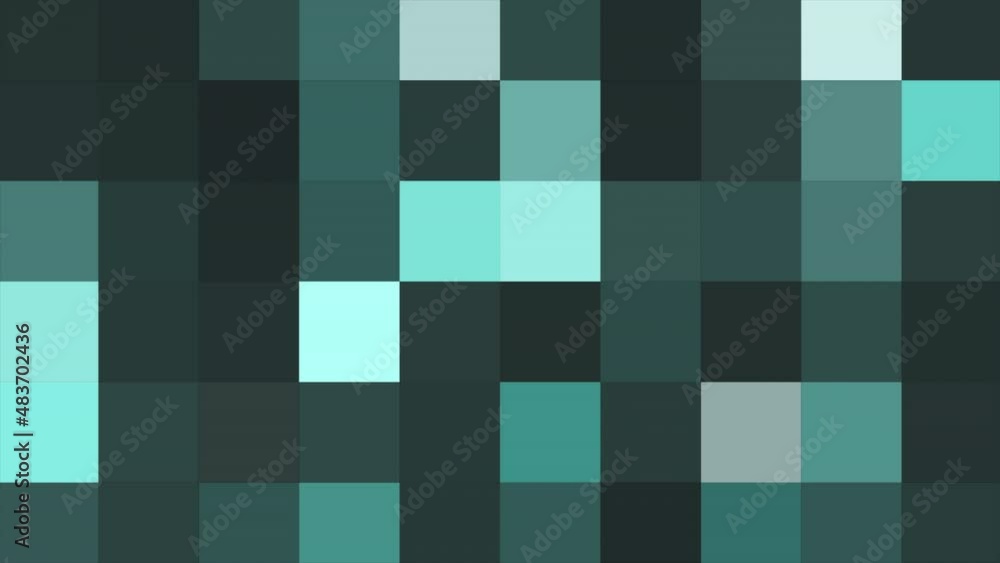Poster abstract animated motion graphics, square mosaic tile pattern. motion. blinking defocused pixelated 