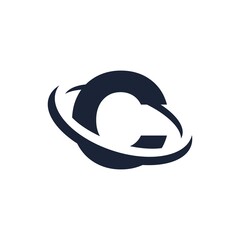 Fototapeta premium Letter C Logo Initial with Circle Shape. Swoosh Alphabet Logotype Simple and Minimalist