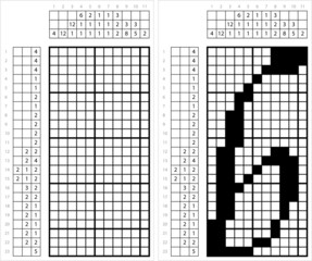 Fototapeta premium Alphabet B Lowercase Nonogram Pixel Art M_2201002