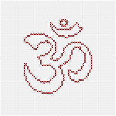 Aum (Om) The Holy Motif Cross Stitch Pattern M_2201001