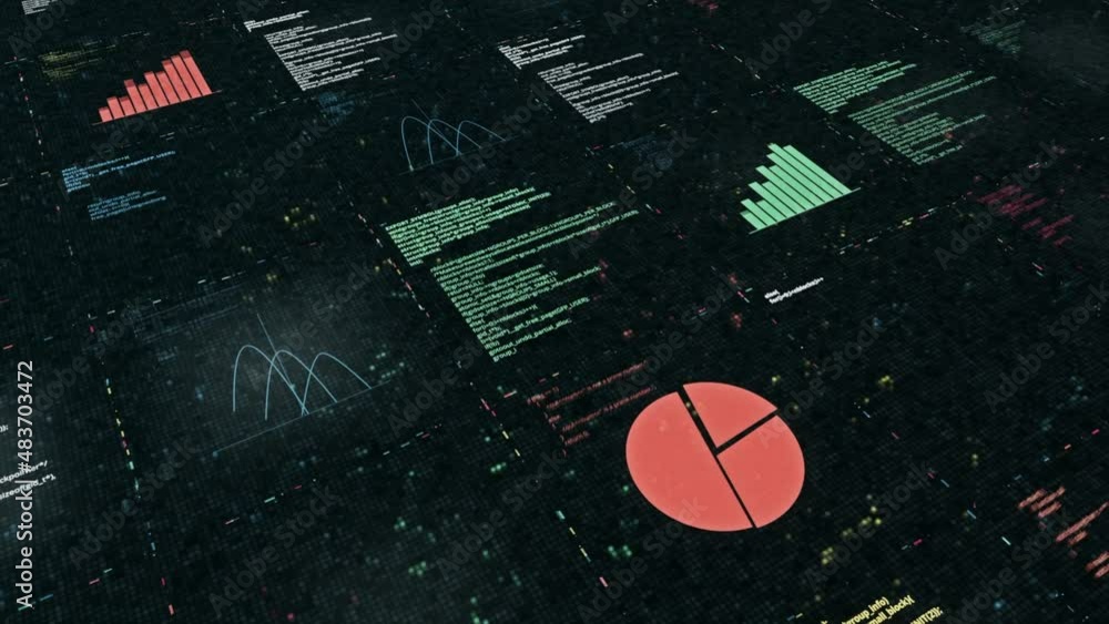 Poster color abstraction.animation. a black background on which inscriptions are displayed in abstraction a