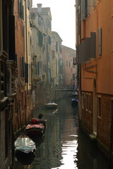 Small canal view in Venice Italy.