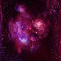 Nebula, cluster of stars in deep space. Science fiction art.