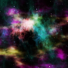 Obraz na płótnie Canvas Nebula, cluster of stars in deep space. Science fiction art.