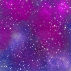 Nebula, cluster of stars in deep space. Science fiction art.