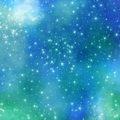 Fototapeta premium Nebula, cluster of stars in deep space. Science fiction art.