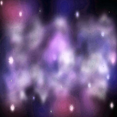 Nebula, cluster of stars in deep space. Science fiction art.