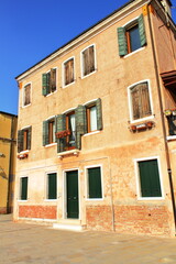 Fototapeta premium Colorful Italian houses in Murano Island next to Venice.