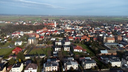 Obraz premium Miasto z drona