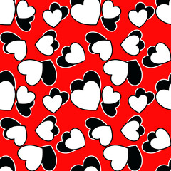 Fototapeta premium Vector seamless love symbol pattern, with stylish hearts