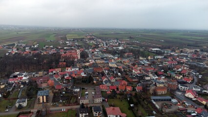 Naklejka premium Miasto z drona