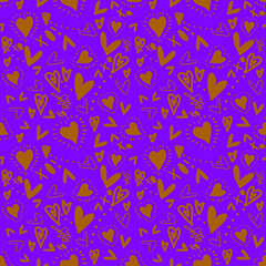 Vector seamless love symbol pattern, with stylish hearts, grapgic  and xoxo (hugs and kisses) phrase 