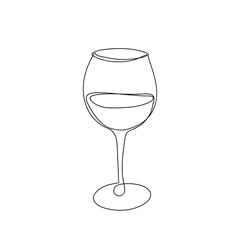
Continuous one line drawing wine glass. Black and white one line vector illustration.  Abstract  minimalism logo design
- 483705210