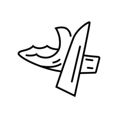 Tropical aloe vera leaf. Getting cosmetic gel from aloe vera leaf. Package design for moisturizer or cosmetic cream, organic food, beauty care treatments. Black outline vector icon on a white