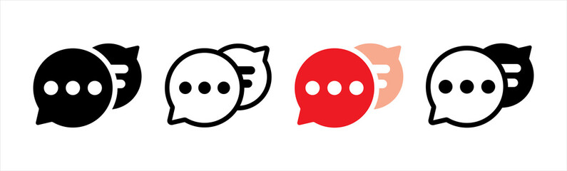 Chatting or messaging bubbles flat icon apps and websites.
