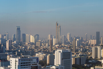 Bangkok city skyline in the morning, Thailand