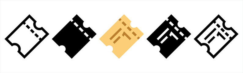 Ticket icons set. Vector illustration