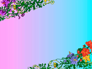 bright background of flowers close-up for postcards paper fabrics