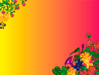 bright background of flowers close-up for postcards paper fabrics