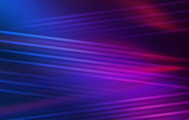 Dark abstract background with neon lines, waves, glow. Empty gradient futuristic banner