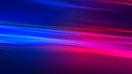 Abstract blurred futuristic background. Bright ultraviolet glow, neon lines, shapes