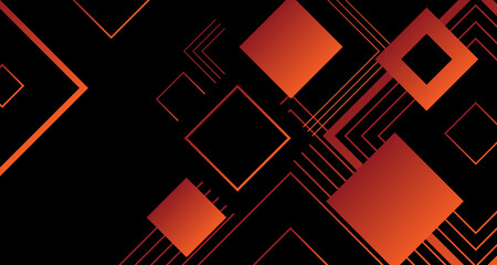 technology abstract geometric orange modern stylish smooth dark banner background design EP1
