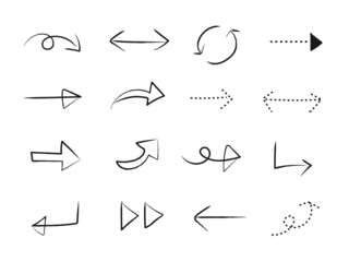 矢印　方向　マーク　記号　手描き　ベクター